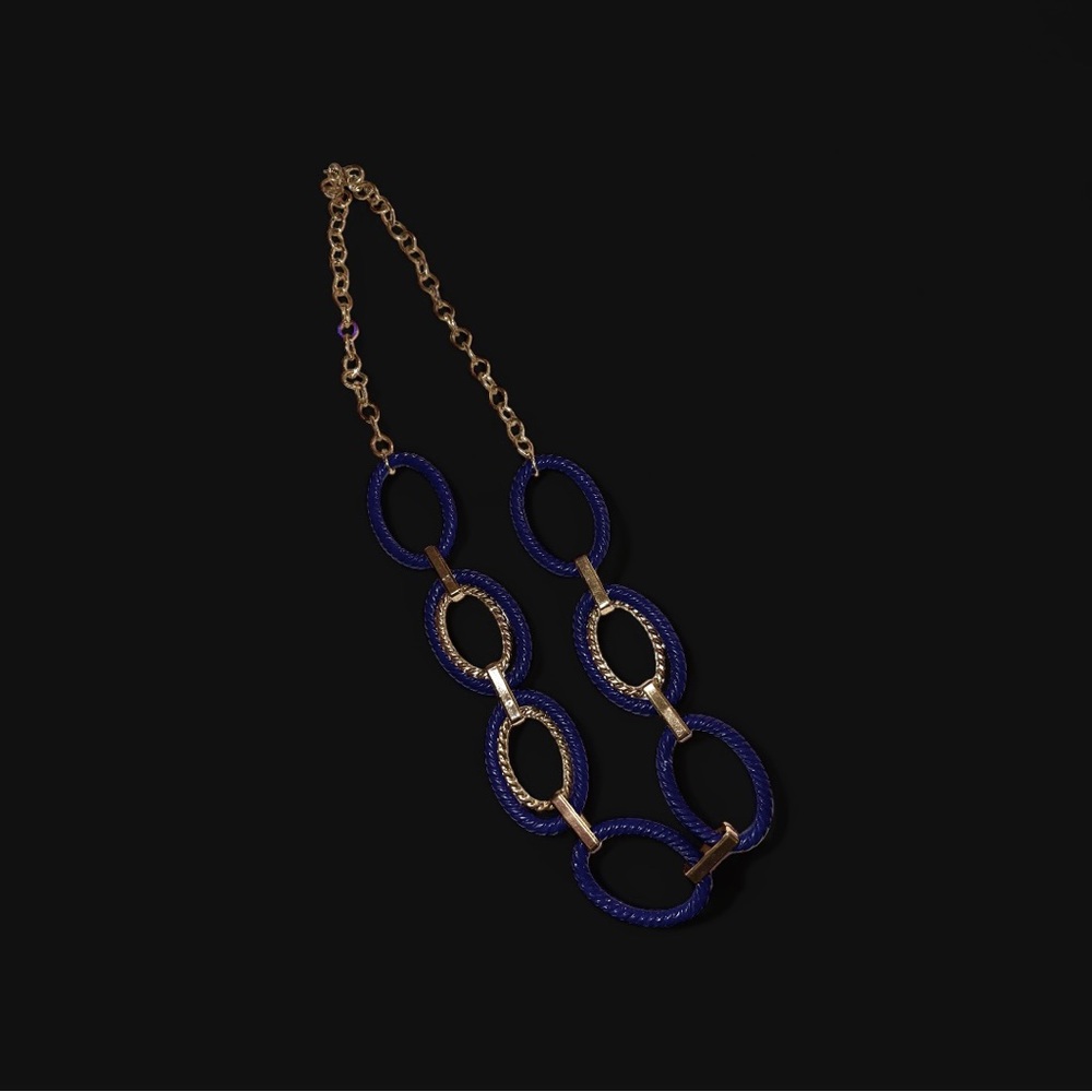 Link Necklace (Navy Blue and Gold)